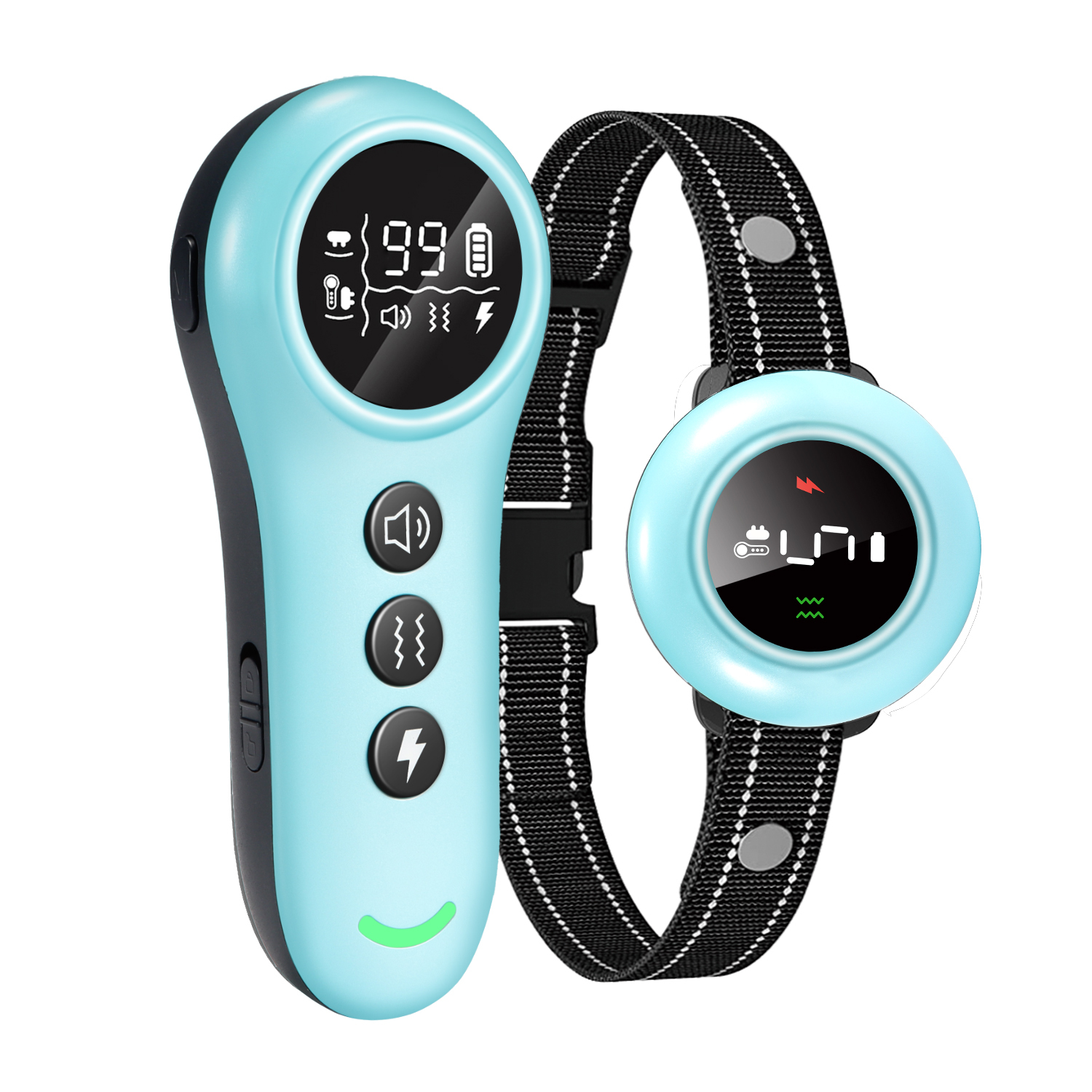 2-in-1 Dog Shock Collar & Dog Bark Collar - Smart Anti Barking Dog Training Collar with 5 Adjustable Sensitivity & 3300FT Remote for All Breeds IP67 Waterproof E-Collar-CUDDLY PET