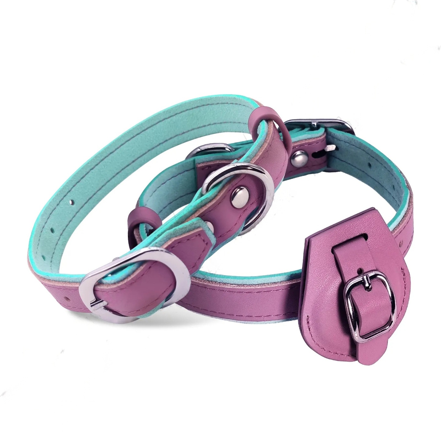 Premium Leather AirTag Collar – GPS Tracking Anti-Loss Collar for Small & Medium Dogs & Cats