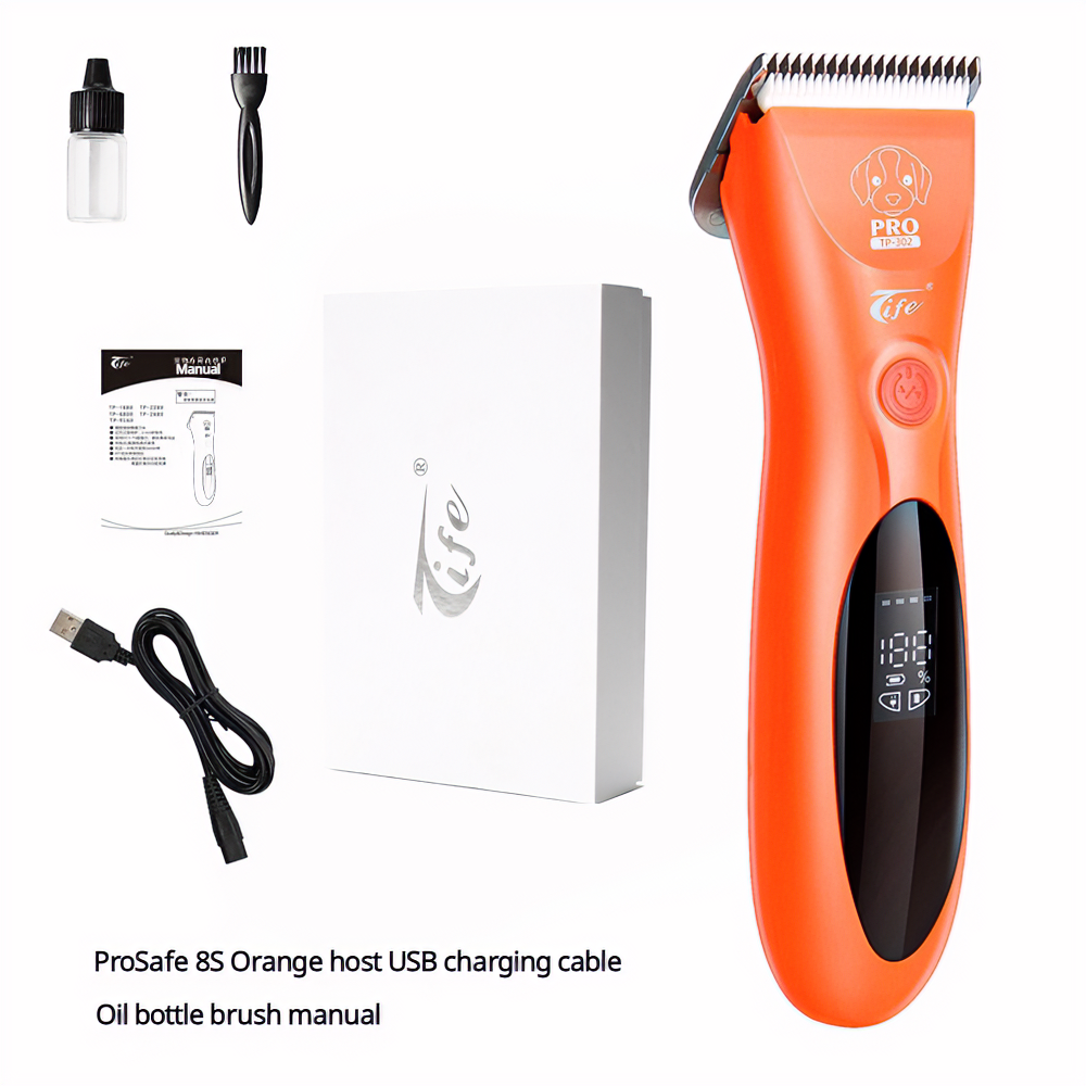 PROSAFE 8S Ultra-Quiet Professional Pet Clipper – 6000RPM High-Power, Rechargeable & Washable for All Pets  