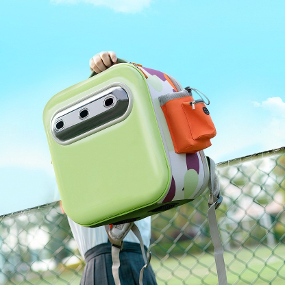 Ventilated Pet Carrier Backpack with Hidden Window - Large Airflow Cat & Small Dog Carrier, EVA Back Support, Water-Resistant, Travel Friendly