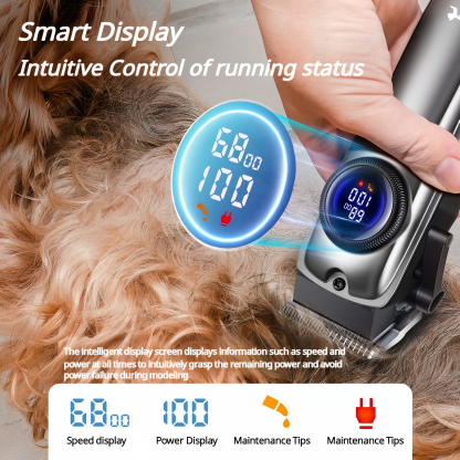 Professional Dog Grooming Clippers Cordless with LCD & 4 Blades | CuddlyPet
