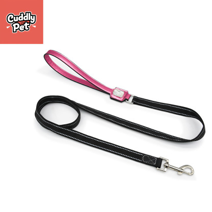 Sparkle & Safety Crystal-Studded Leather Harness Set - Reflective, Adjustable, Waterproof for Small to Large Dogs (XS-XL)/Pink