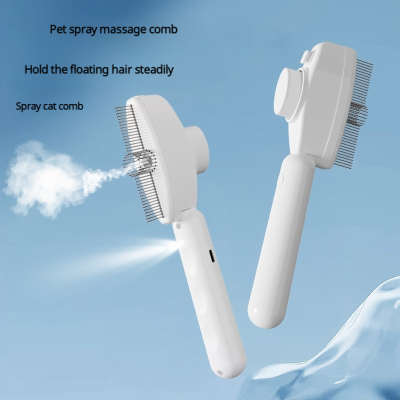 3-in-1 Pet Grooming Brush with Ion Spray, Light & Self-Cleaning – Tangle-Free Deshedding for Dogs & Cats