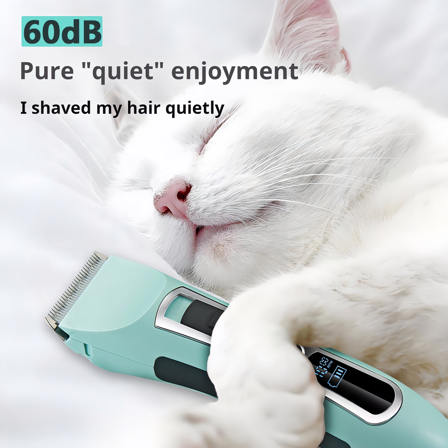 Professional Pet Grooming Clipper – Ceramic Blade, 60dB Quiet, 5H Long-Lasting, USB Rechargeable  