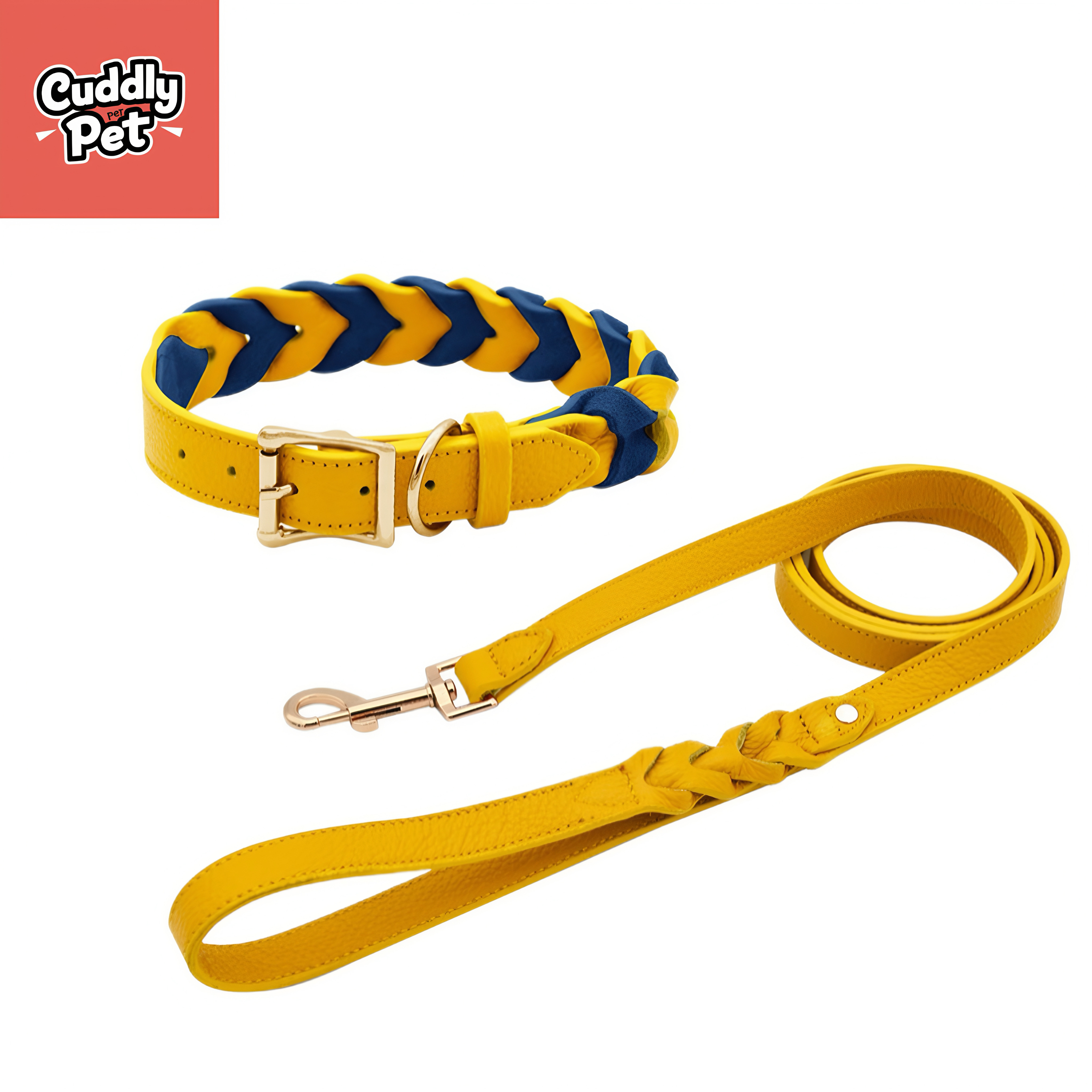 Adjustable Leather Dog Collar - No Hair Pulling | Handwoven Pet Fashion