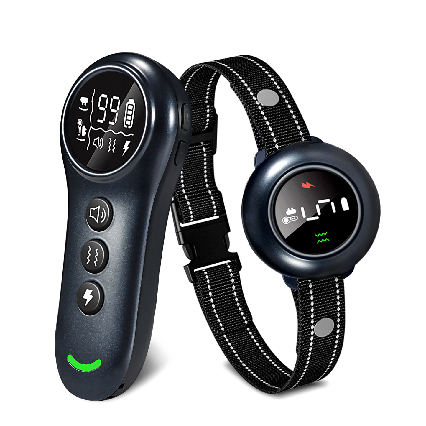 2-in-1 Dog Shock Collar & Dog Bark Collar - Smart Anti Barking Dog Training Collar with 5 Adjustable Sensitivity & 3300FT Remote for All Breeds IP67 Waterproof E-Collar-CUDDLY PET