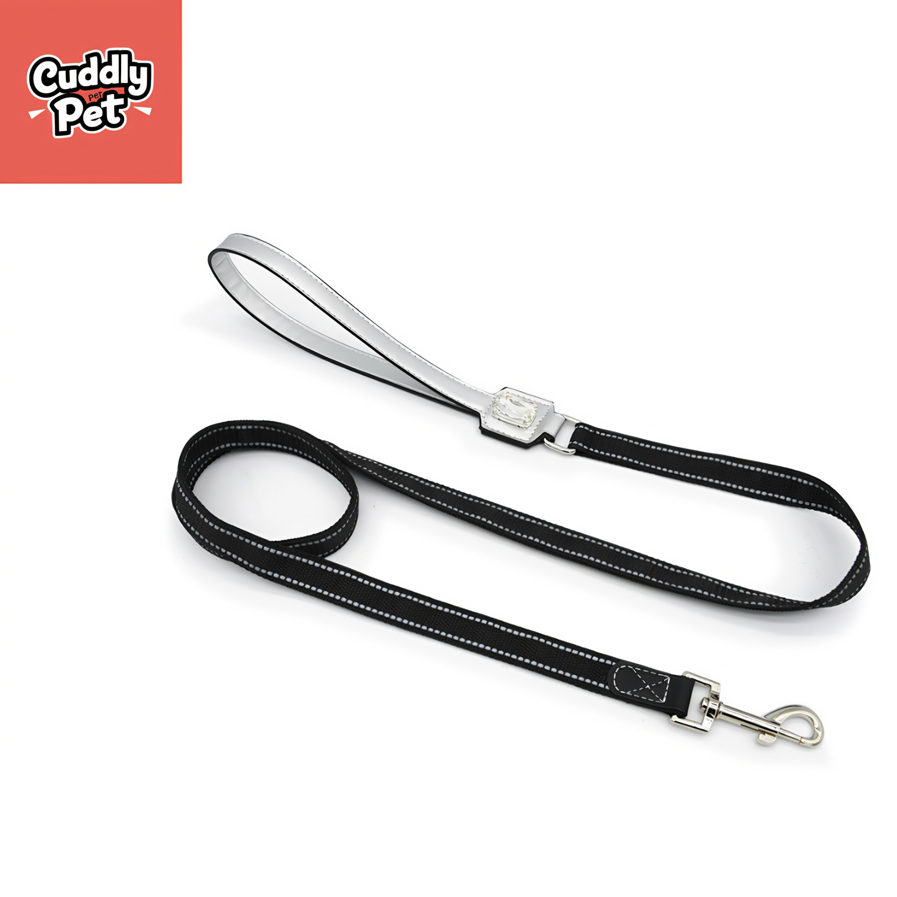 Sparkle & Safety Diamond-Studded Leather Harness Set - Reflective, Adjustable, Waterproof for Small to Large Dogs (XS-XL)