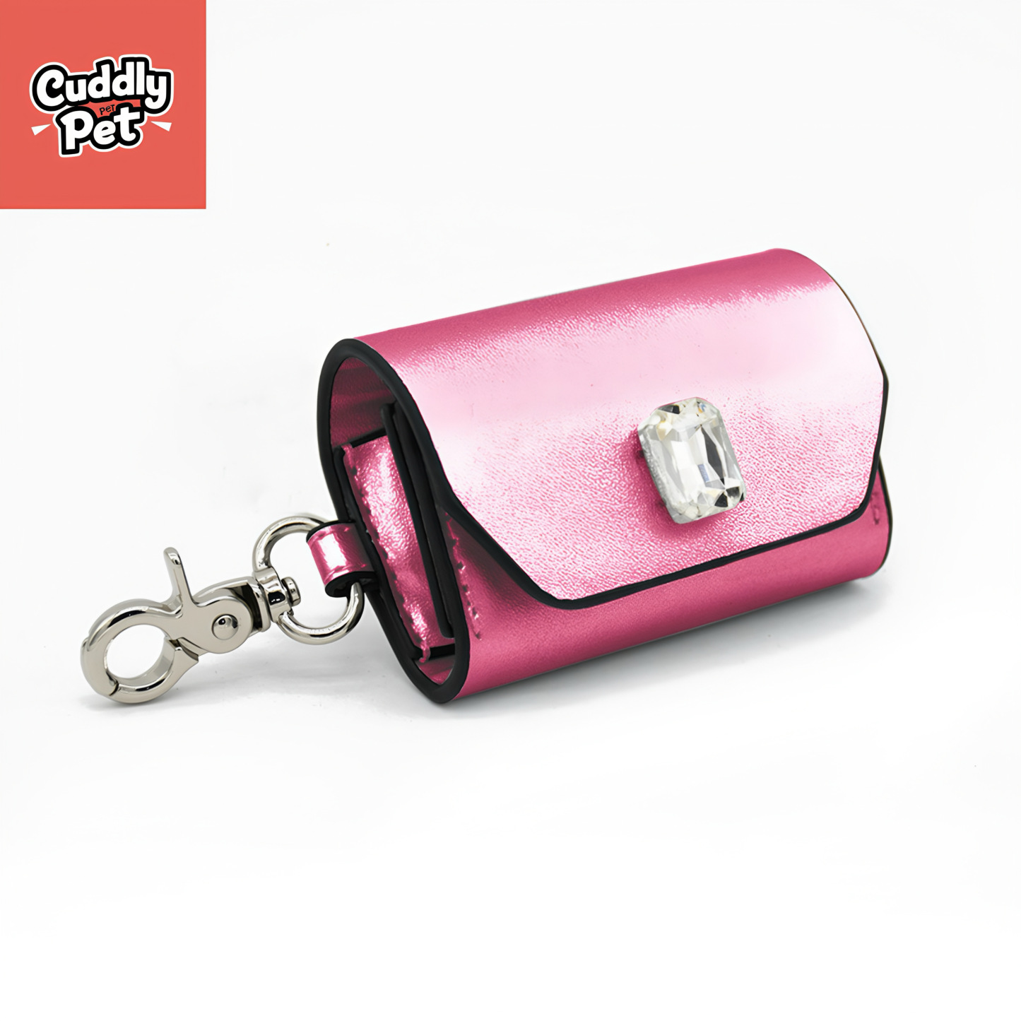 Sparkle & Safety Crystal-Studded Leather Harness Set - Reflective, Adjustable, Waterproof for Small to Large Dogs (XS-XL)/Pink