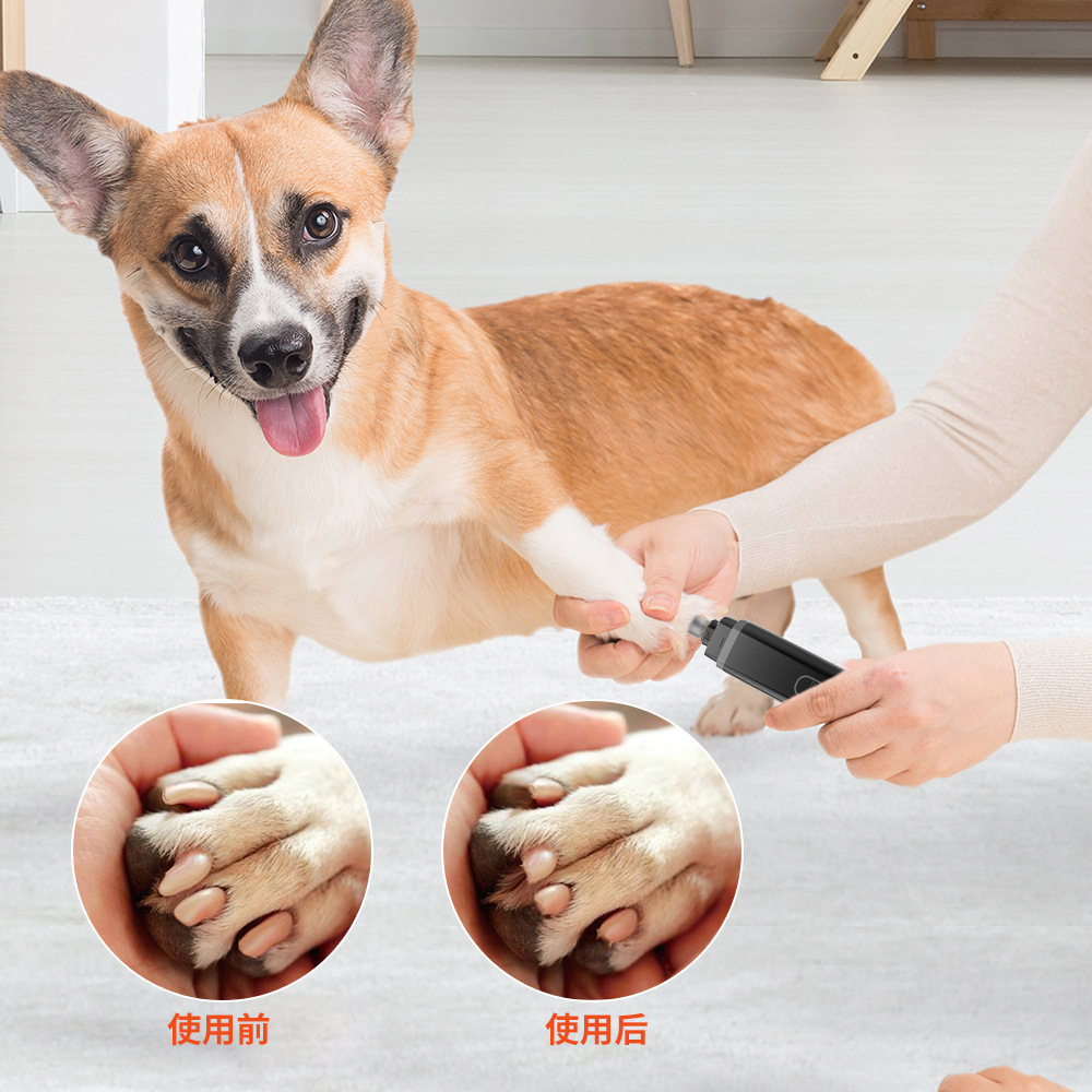 Professional LED Pet Nail Grinder - Ultra Quiet (<50dB), 3 Attachments, Type-C Fast Charge for Dogs/Cats/Small Animals