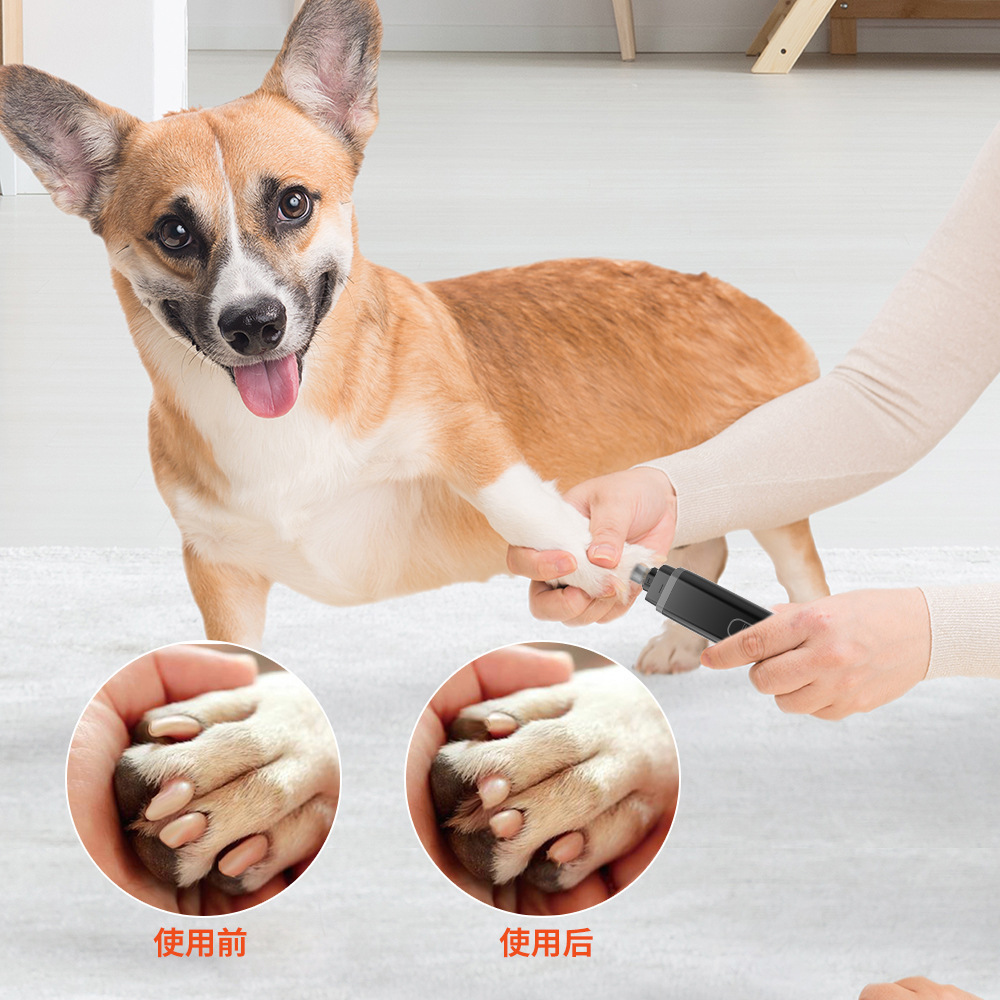 Professional LED Pet Nail Grinder - Ultra Quiet (<50dB), 3 Attachments, Type-C Fast Charge for Dogs/Cats/Small Animals