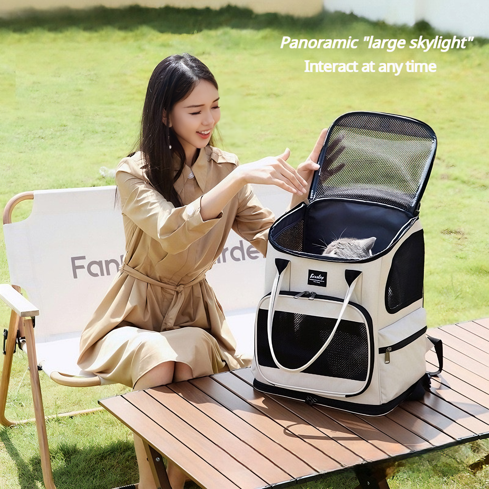 CuddlyPet Detachable Wheeled Cat & Dog Carrier Backpack, Large 15lbs Capacity, Ventilated Pet Travel Bag with Removable Cart, Multi-Mode Backpack/Handheld/Trolley