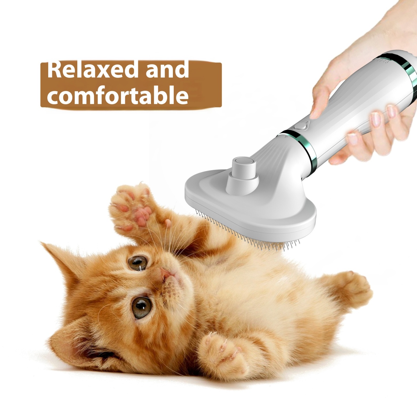 2-in-1 Pet Grooming Brush & Clipper | 304 Stainless Steel | Pain-Free Detangling & Trimming  