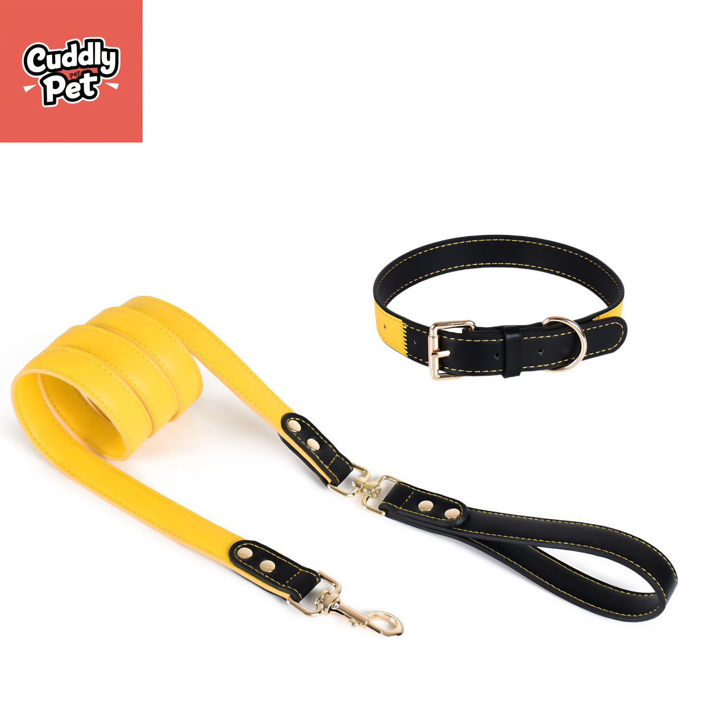 Peacock Series Leather Pet Collar and Leash Set – Handmade, Waterproof, Adjustable for Small to Large Dogs