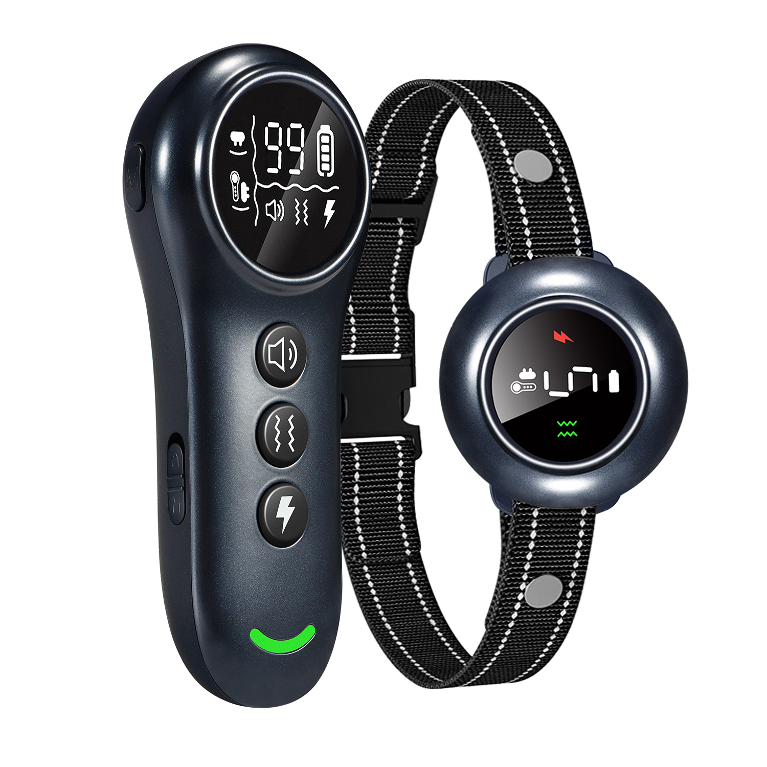 2-in-1 Dog Shock Collar & Dog Bark Collar - Smart Anti Barking Dog Training Collar with 5 Adjustable Sensitivity & 3300FT Remote for All Breeds IP67 Waterproof E-Collar-CUDDLY PET