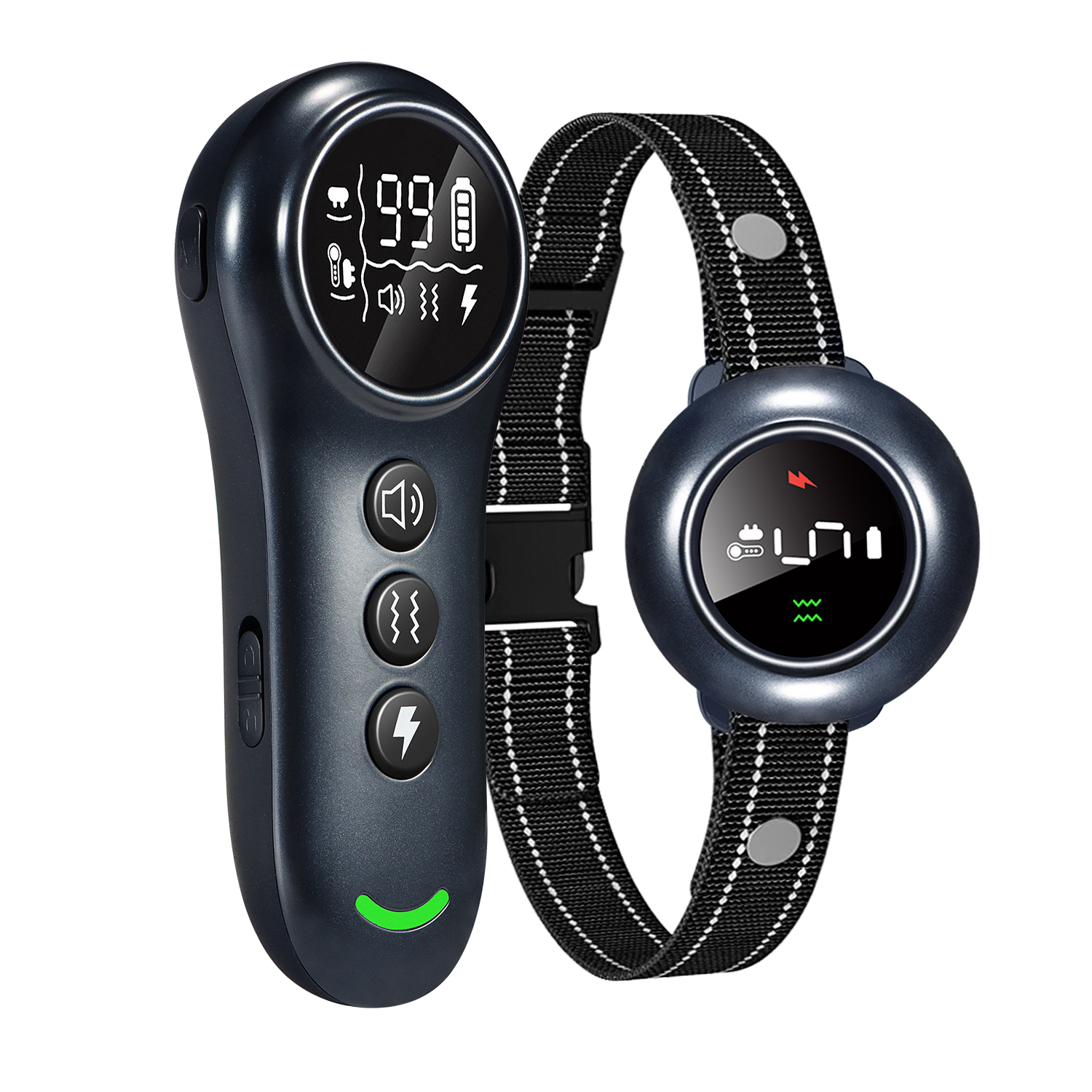 2-in-1 Dog Shock Collar & Dog Bark Collar - Smart Anti Barking Dog Training Collar with 5 Adjustable Sensitivity & 3300FT Remote for All Breeds IP67 Waterproof E-Collar-CUDDLY PET