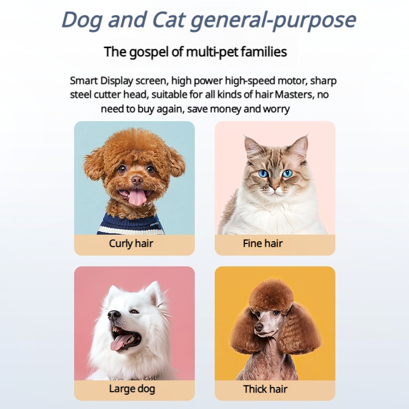 Professional Dog Grooming Clippers Cordless with LCD & 4 Blades | CuddlyPet