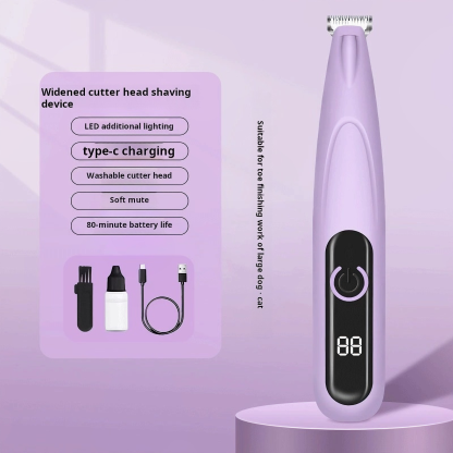 Dog Paw Trimmer with LED Light，Cordless Rechargeable Dog Clippers，Low Noise Dog and Cat Clippers，Pet Grooming Clippers Hair Trimmer