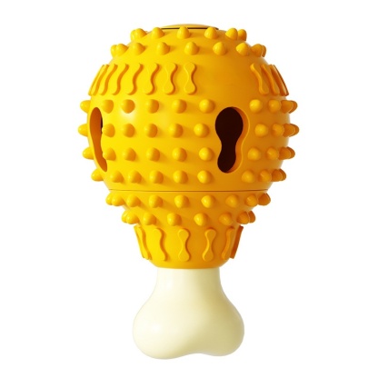 Fried Chicken Leg Squeaky Treat Dispenser – Interactive Dog Puzzle Toy for Small and Large Dogs