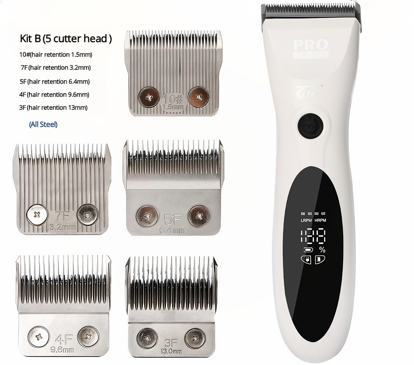 PROSAFE 8S Ultra-Quiet Professional Pet Clipper – 6000RPM High-Power, Rechargeable & Washable for All Pets  