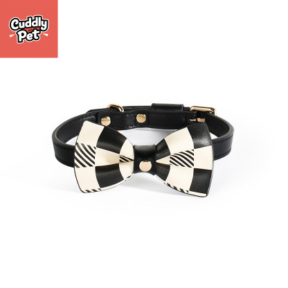 Custom Breakaway Pet Collar Set - Luxury Soft Leather, Detachable Plaid Print & Anti-Choke Safety Buckle (S/M/L)