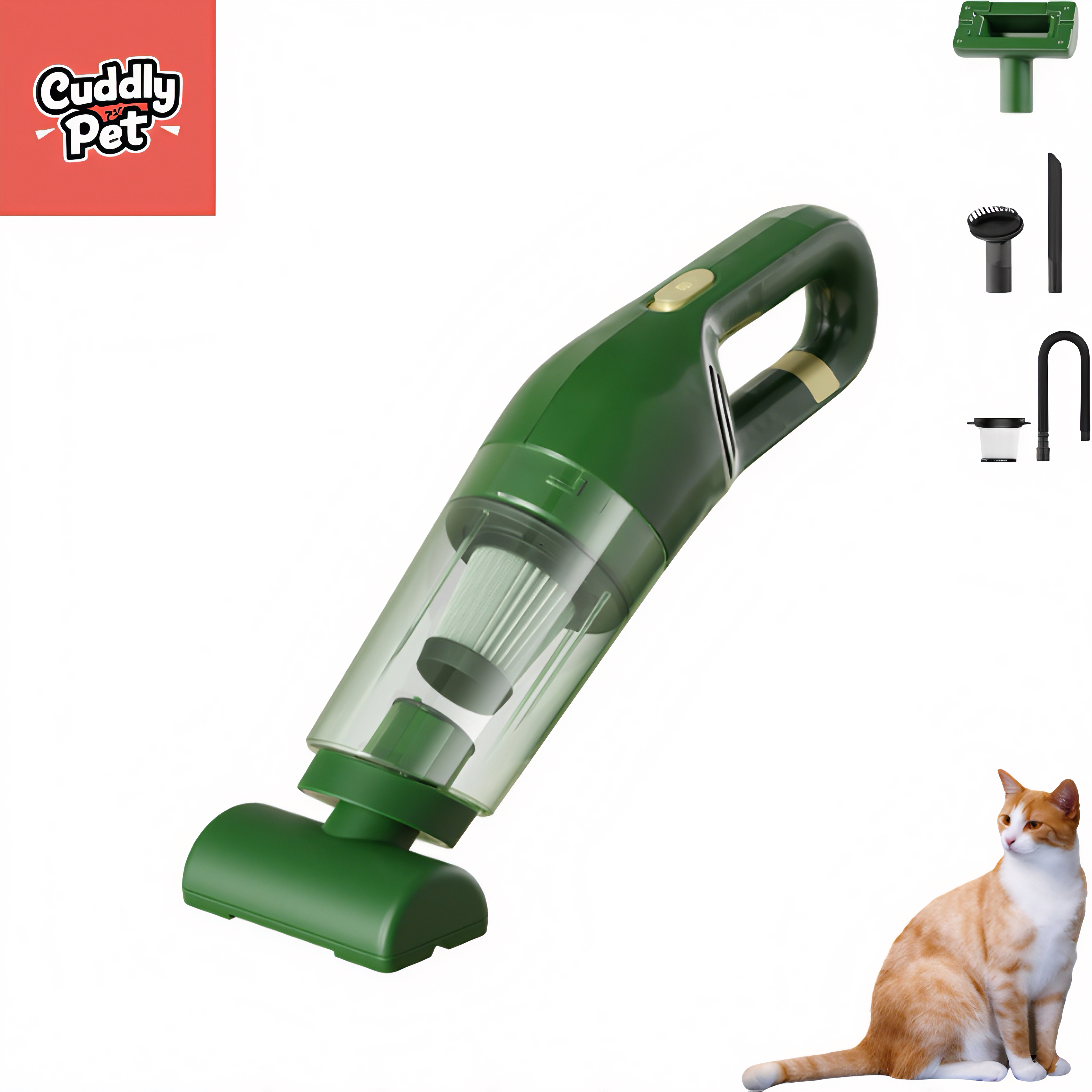 Cordless Pet Hair Vacuum – 520g Lightweight, 40000RPM Motor, 20Min Runtime, 70dB Quiet, Washable Filter, for Cat/Dog Hair Removal on Carpets, Furniture