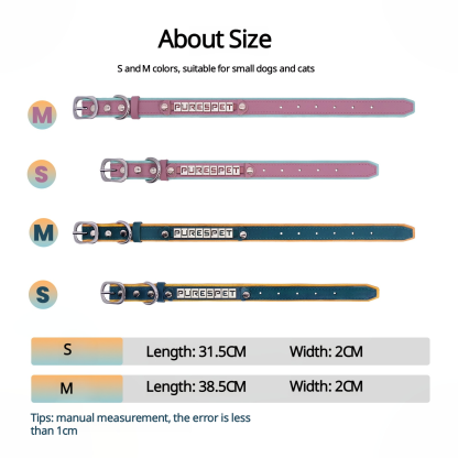 Premium Customizable Leather Pet Collar for Small Dogs & Cats – Personalized Alphabet Design, Durable & Comfortable 