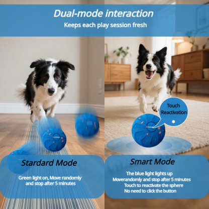 CuddlyPet 2025 Newest Interactive Dog Ball Toy - Automatic Self-Play, Smart Motion Modes, Chew-Resistant with Replaceable Shell, Food-Grade Safe for Small Medium Large Dogs & Cats