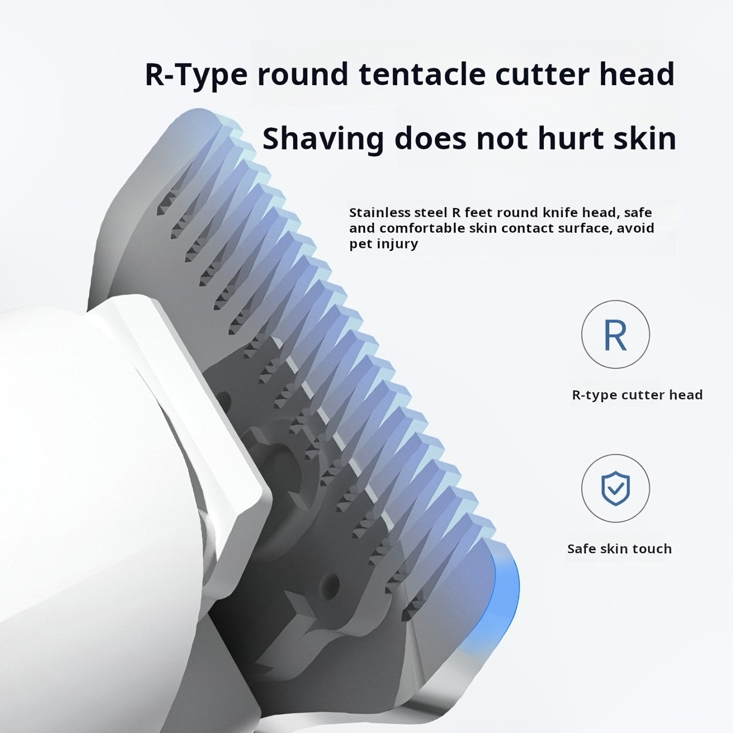 PET SHAVER P1 – Ultra-Quiet, R-Blade Pet Grooming Trimmer with LED Light & 90min Runtime 