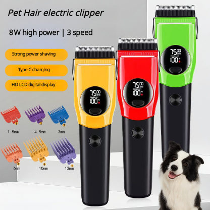 CuddlyPet ProGroom 8W Pet Clipper – 33T Blade, 7500RPM, 3 Speeds, LED Light for Large Dogs & Thick Fur