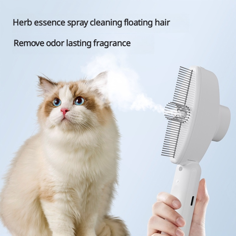 3-in-1 Pet Grooming Brush with Ion Spray, Light & Self-Cleaning – Tangle-Free Deshedding for Dogs & Cats