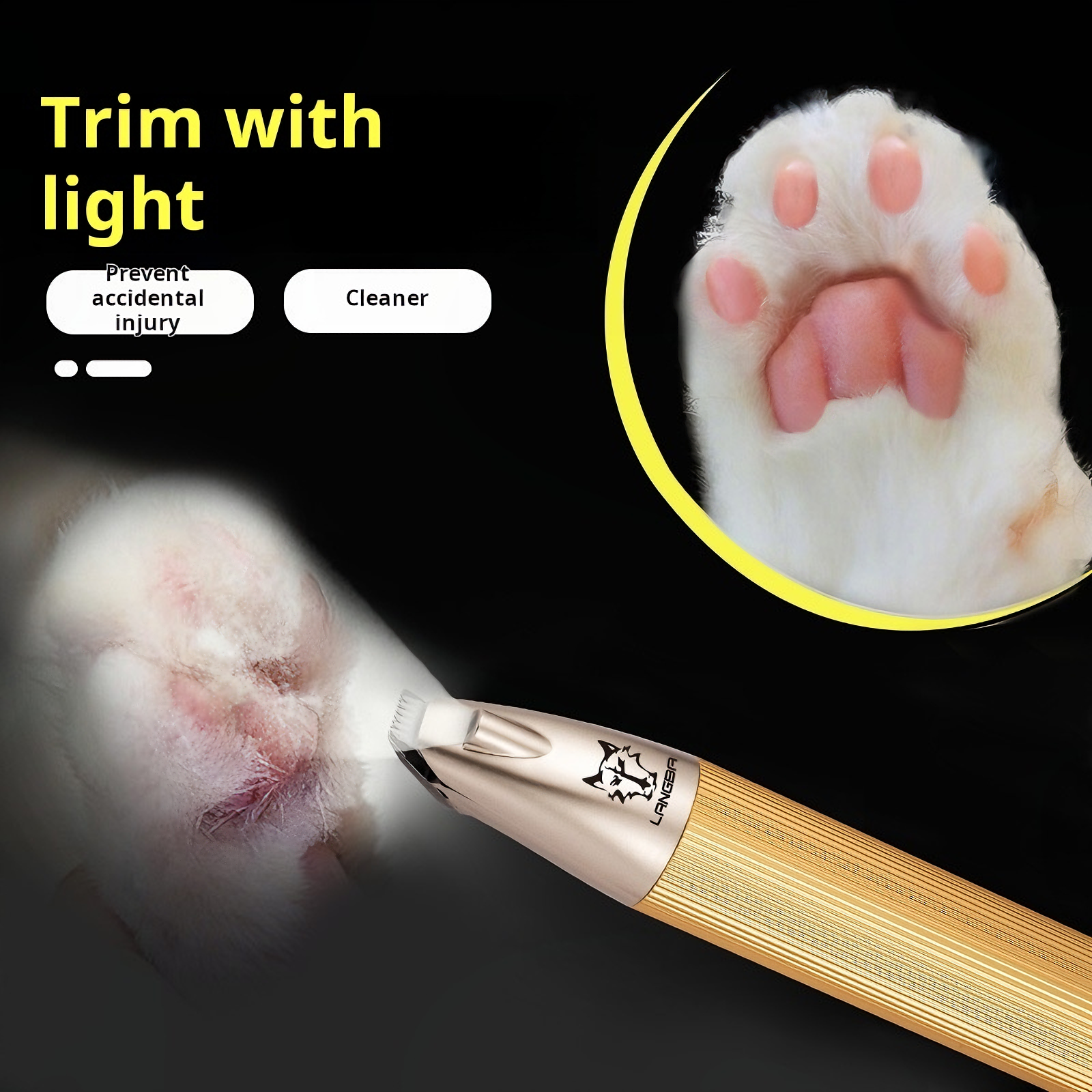 Pet Grooming Clipper – Quiet, Safe & Professional-Grade Trimmer with LED Light  