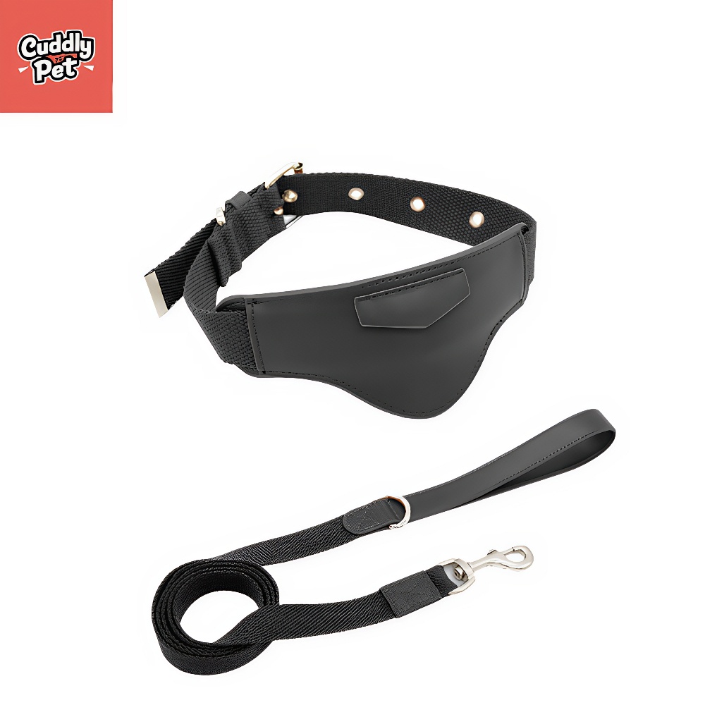 Leather Dog Collar with Tracker Pocket - Apple AirTag & Huawei Tag Compatible | Adjustable Pet Collar