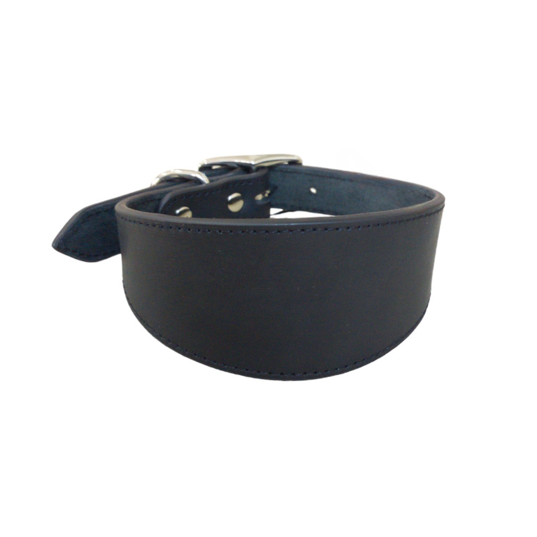 Premium Wide Leather Dog Collar for Greyhounds – Anti-Choke Design | Top-Grain Cowhide