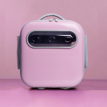 Ventilated Pet Carrier Backpack with Hidden Window - Large Airflow Cat & Small Dog Carrier, EVA Back Support, Water-Resistant, Travel Friendly