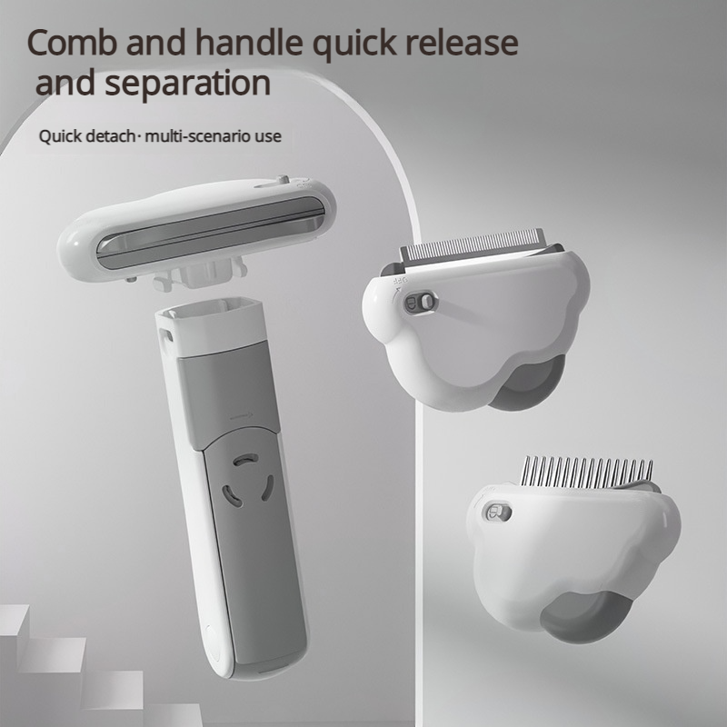 3-in-1 Pet Grooming Comb & Deshedding Brush with Lint Roller - for Dogs & Cats (Choose Straight/Curved, Size: Large/Small)