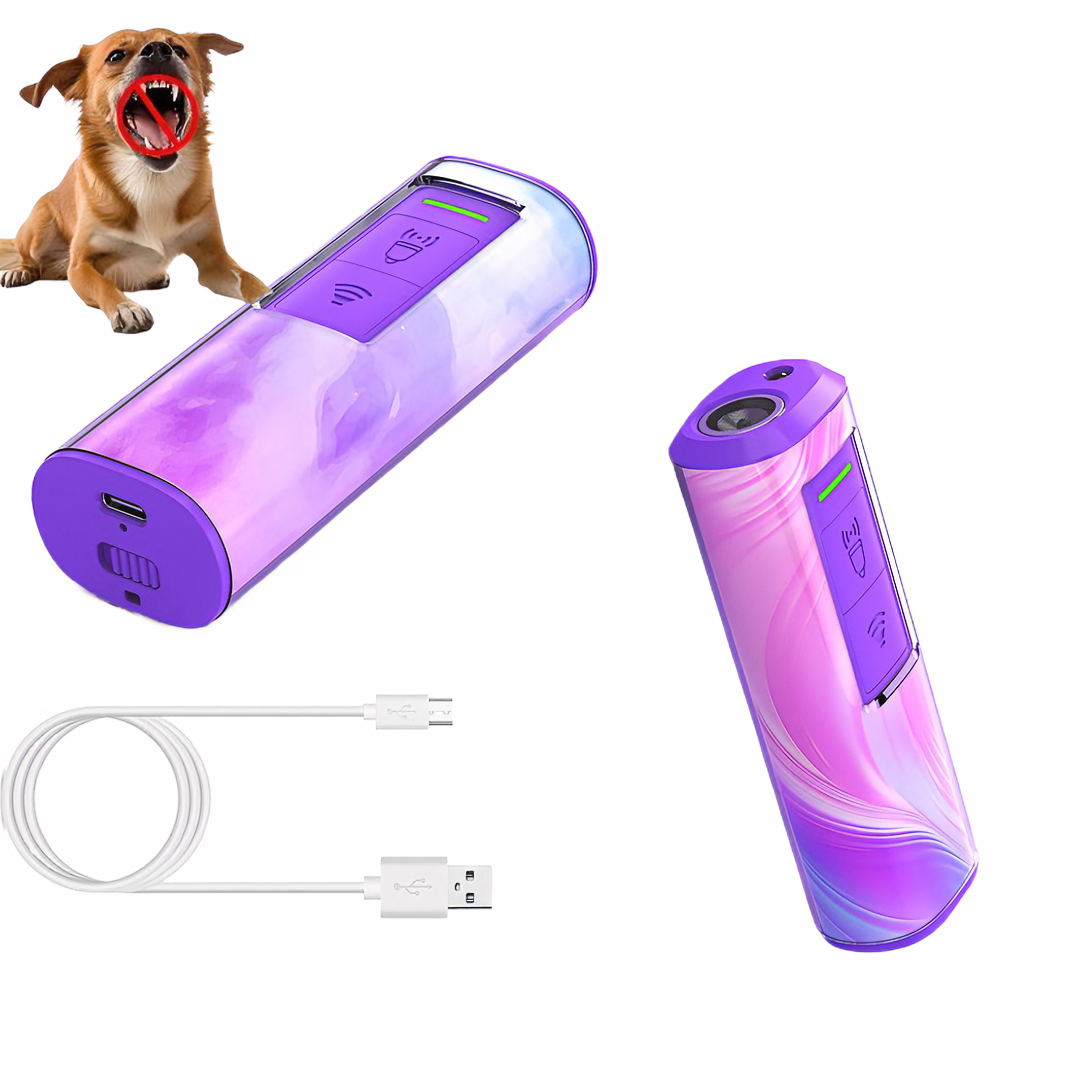Ultrasonic Dog Trainer & Repeller with Flashlight – Compact, Rechargeable, and Designed for Women 