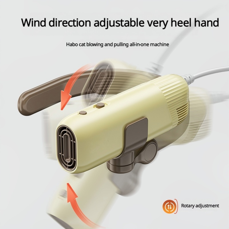 Hands-Free Neck Hanging Pet Dryer & Groomer - 110,000 RPM High-Speed, Low-Noise, Adjustable Airflow for Cats & Dogs