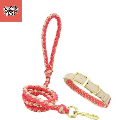 Eco-Friendly Fashion Weaving Pet Leash Set – Comfortable, Strong & Tangle-Free with 360° Rotatable Buckle for Small to Large Dogs