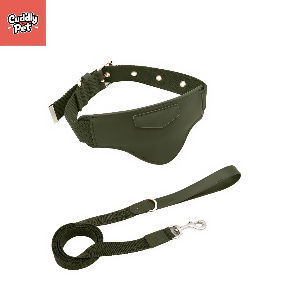 Leather Dog Collar with Tracker Pocket - Apple AirTag & Huawei Tag Compatible | Adjustable Pet Collar