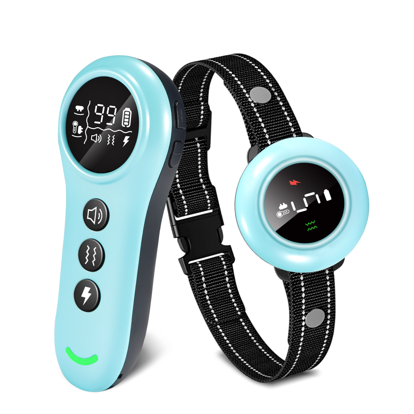 2-in-1 Dog Shock Collar & Dog Bark Collar - Smart Anti Barking Dog Training Collar with 5 Adjustable Sensitivity & 3300FT Remote for All Breeds IP67 Waterproof E-Collar-CUDDLY PET