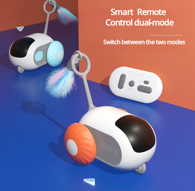 Auto-Dodging, Interactive RC Pet Toy Car with 15M Remote for Cats & Small Pets