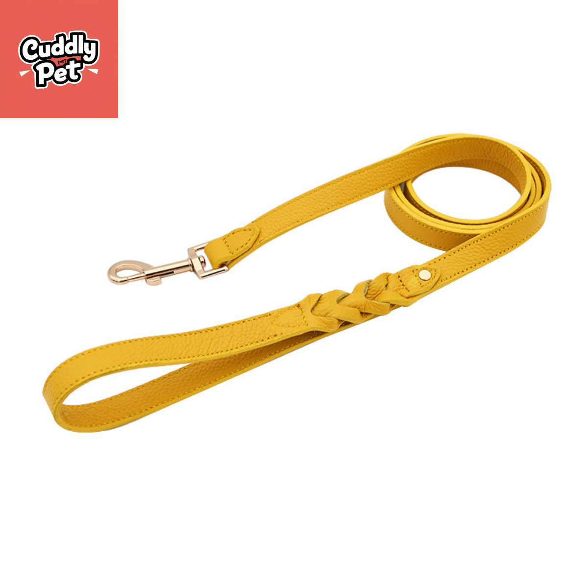 Adjustable Leather Dog Collar - Handwoven Genuine Leather | No Hair Pulling