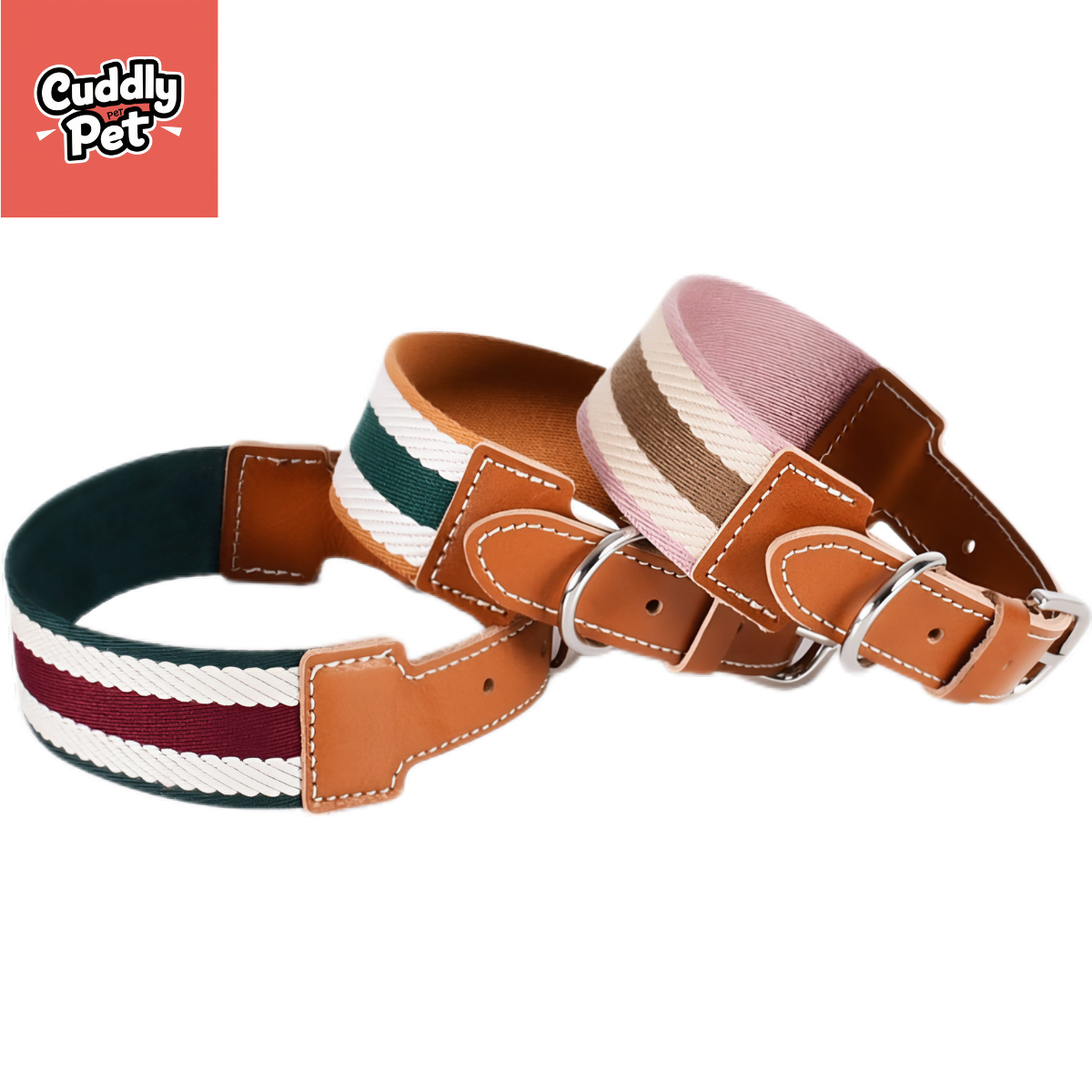 Weimar Series Breakaway Safety Dog Collar - Adjustable Genuine Leather Pet Collar with Metal Buckle | 4 Sizes | 6 Colors