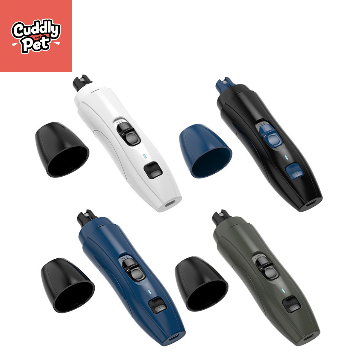 Ultra-Quiet LED Pet Nail Grinder with 2 Speeds - Safe Claw Trimming for Dogs & Cats, Type-C Rechargeable