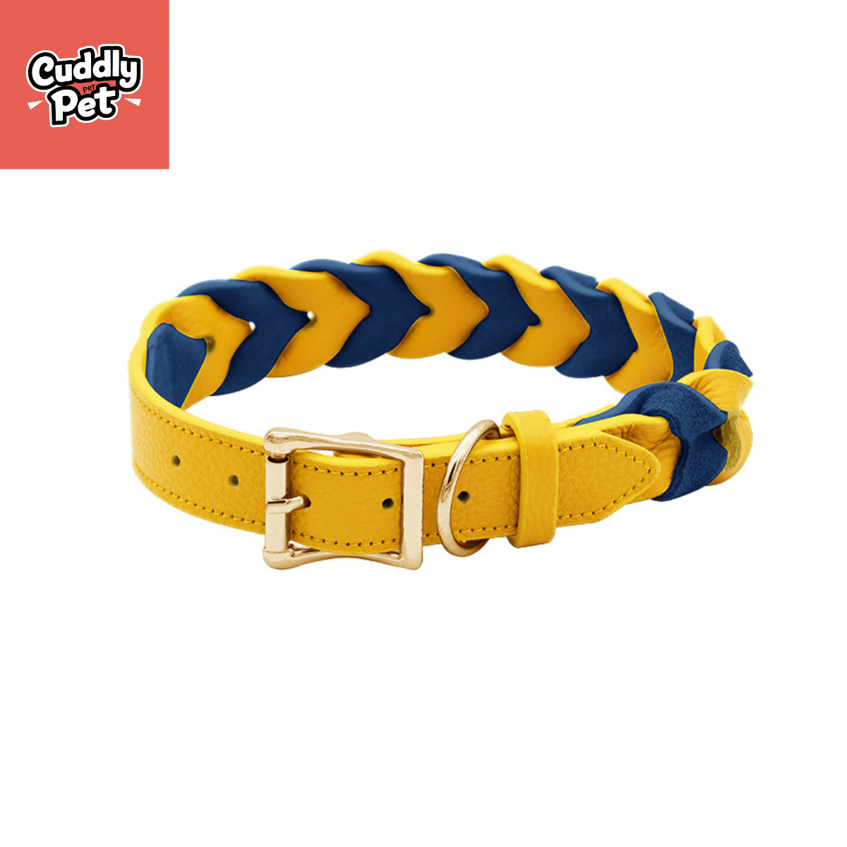 Adjustable Leather Dog Collar - Handwoven Genuine Leather | No Hair Pulling