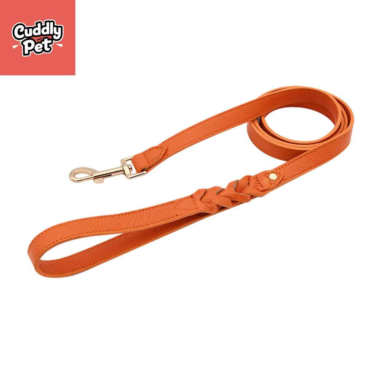 Adjustable Leather Dog Collar - Handwoven Genuine Leather | No Hair Pulling