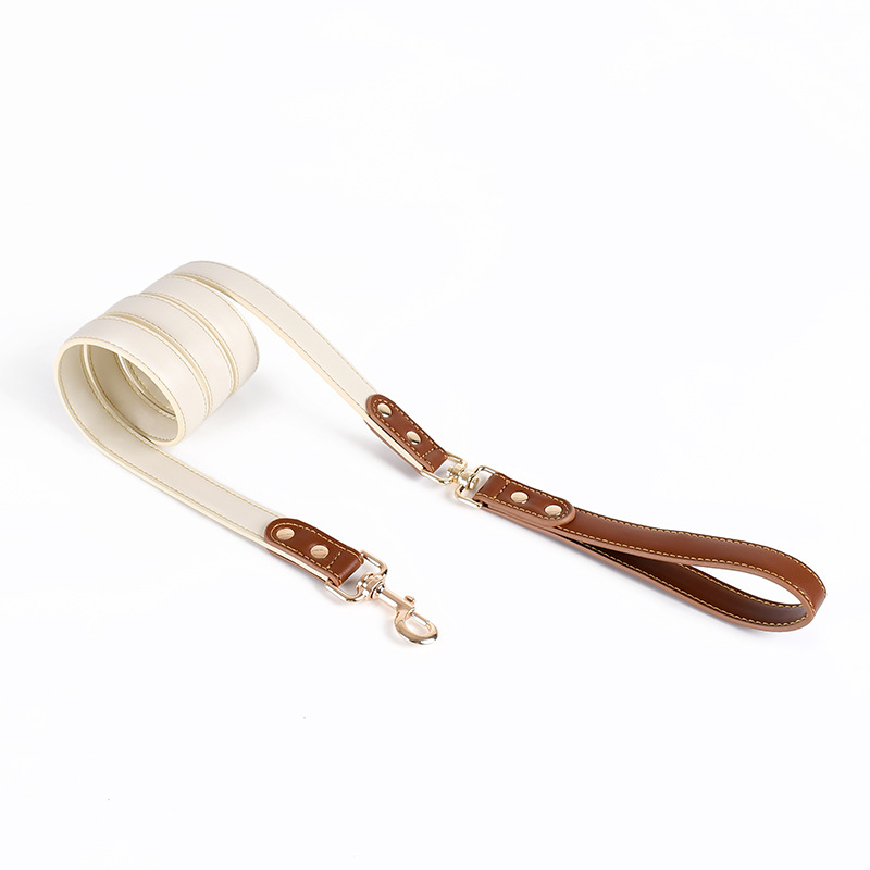 Peacock Series Leather Pet Collar and Leash Set – Handmade, Waterproof, Adjustable for Small to Large Dogs