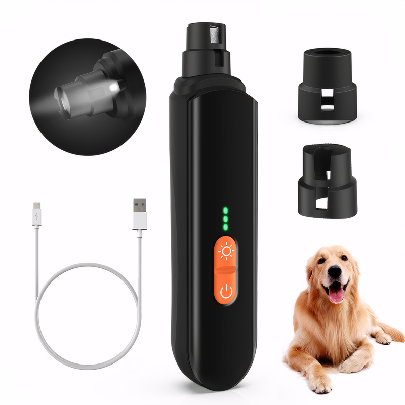 3-Speed Quiet Pet Nail Grinder – Diamond Bit, USB Rechargeable, LED Light | [CUDDLY PET]