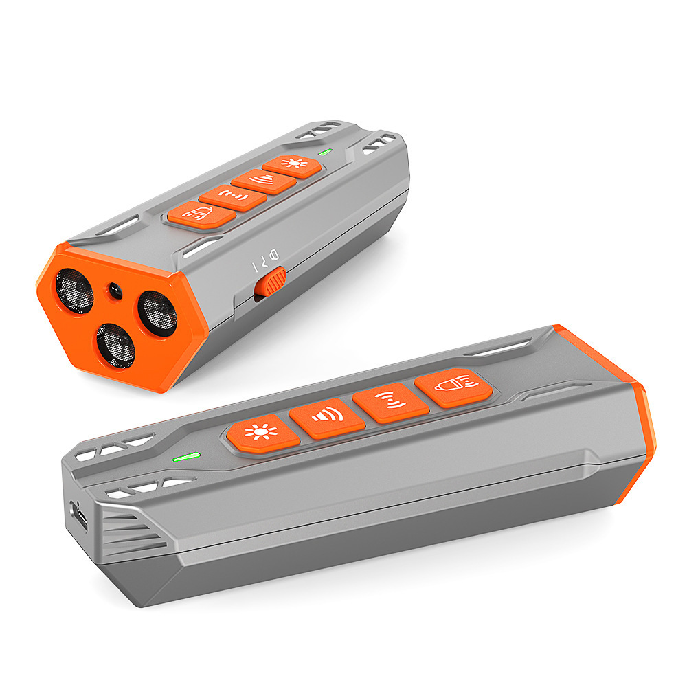 Humane Ultrasonic Dog Trainer & Deterrent - 2-in-1 Rechargeable Device w/LED Flashlight | 23ft Range | Dual Frequency