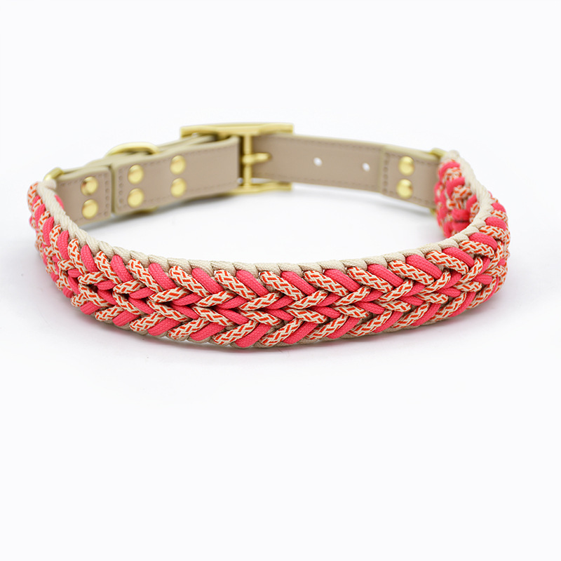 Eco-Friendly Fashion Weaving Pet Leash Set – Comfortable, Strong & Tangle-Free with 360° Rotatable Buckle for Small to Large Dogs